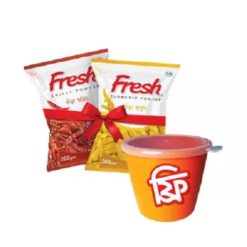 ফ্রেশ মরিচ গুঁড়া এবং হলুদ গুঁড়া কম্বো (ফ্রি জার) ২০০ গ্রাম