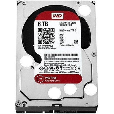 WD 6TB INTERNAL HARD DRIVE (RED) 3.5" SATA 5400RPM