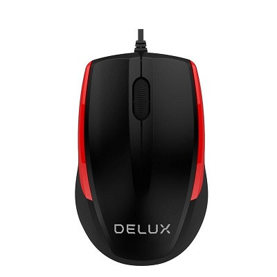 DELUX M321BU WIRED USB BLACK-RED OPTICAL MOUSE