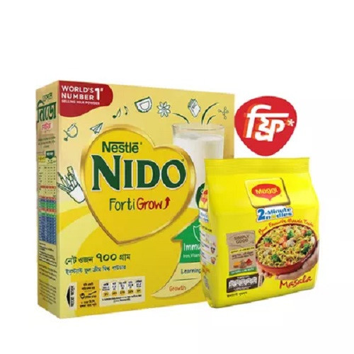 নেসলে নিডো ফরটিগ্রো ফুল ক্রিম গুঁড়া দুধ (ফ্রি ম্যাগি নুডলস ৪ প্যাক)